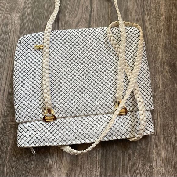 Vintage White Alumesh Rope strap Purse Bag - Picture 7 of 14